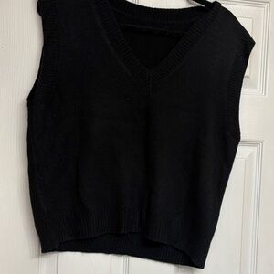 SHEIN Classic Black V-Neck Sweater Vest